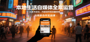 本地生活自媒体全案运营，从账号定位、内容创作到流量变现与商家合作实战课-爱找项目网
