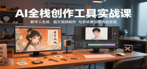 AI全栈创作工具实战课：数字人生成、图文视频制作与多场景创意内容变现-爱找项目网