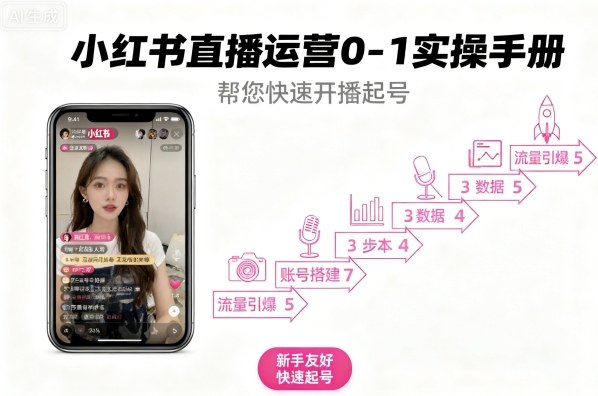 小红书直播运营0-1实操手册，帮您快速开播起号-爱找项目网