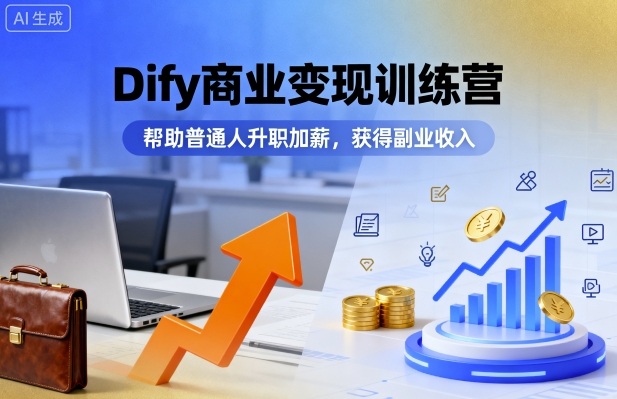 Dify商业变现训练营,帮助普通人升职加薪,获得副业收入-爱找项目网