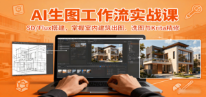 AI生图工作流实战课：SD/Flux搭建，掌握室内建筑出图、洗图与Krita精修-爱找项目网