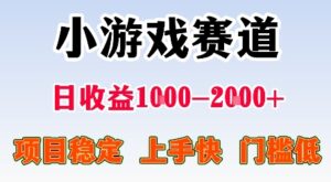 最新小游戏赛道，日收益1k-2k+，项目稳定上手快门槛低，在家就可以自己创业【揭秘】-爱找项目网
