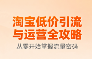 淘宝低价引流与运营全攻略(更新9月)-爱找项目网