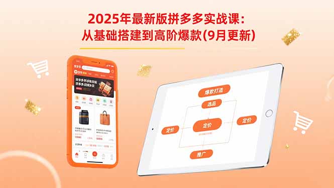 2025年最新版拼多多实战课：从基础搭建到高阶爆款(9月更新-爱找项目网