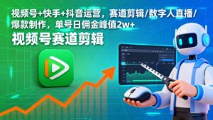 视频号+快手+抖音运营,赛道剪辑/数字人直播/爆款制作,单号日佣金峰值2w+-爱找项目网