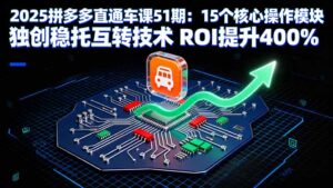 2025拼多多直通车课51期:15个核心操作模块 独创稳托互转技术 ROI提升400%-爱找项目网