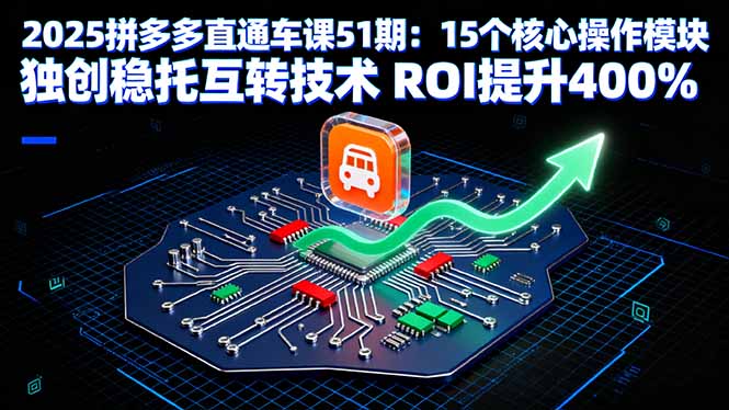 2025拼多多直通车课51期:15个核心操作模块 独创稳托互转技术 ROI提升400%-爱找项目网