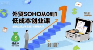 外贸SOHO从0到1低成本创业课，能够立刻上手实操与落地执行-爱找项目网