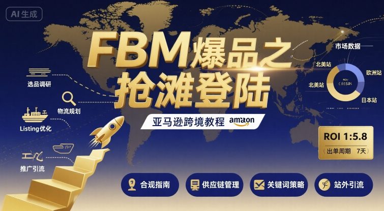 FBM爆品之抢滩登陆-亚马逊跨境教程-爱找项目网