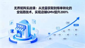 无界矩阵实战课：从流量获取到爆单转化的全链路技术，实现店铺GMV提升200%-爱找项目网