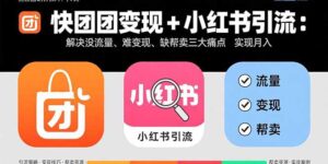 快团团变现+小红书引流：解决没流量、难变现、缺帮卖三大痛点 实现月入3w+-爱找项目网
