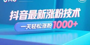 抖音最新涨粉技术，一天轻松涨粉1000+-爱找项目网