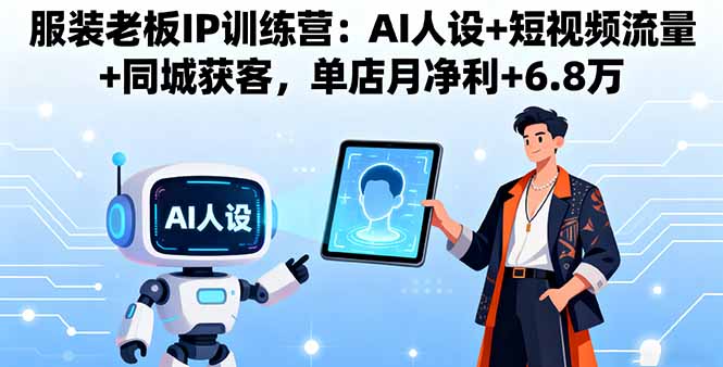 服装老板IP训练营:AI人设+短视频流量+同城获客,单店月净利+6.8万-爱找项目网