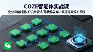 COZE智能体实战课 企业微信对接/知识库调试/零代码发布.3天搭建高效AI系统-爱找项目网