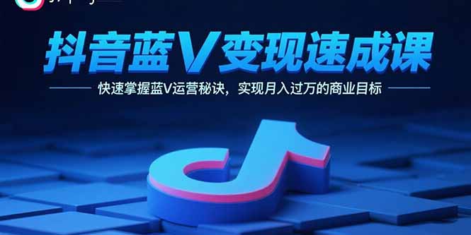 抖音蓝V变现速成课，快速掌握蓝V运营秘诀，实现月入过万的商业目标-爱找项目网
