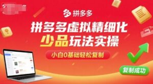 拼多多虚拟精细化少品玩法实操，小白0基础轻松复制-爱找项目网