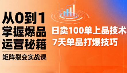 抖音小店爆品打造与矩阵裂变实战课-爱找项目网