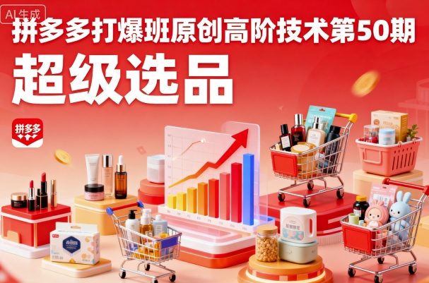 拼多多打爆班原创高阶技术第50期,超级选品-爱找项目网