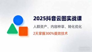 2025抖音云图实战课,人群资产、内容种草、转化优化,2天掌握300%提效技术-爱找项目网