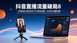 抖音直播流量破局8-9月新课：自然流与千川双轨运营，从0到1流量突破-爱找项目网
