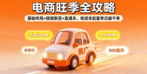 2025电商旺季全攻略，基础布局+链接裂变+直通车，低成本起量单日破千单-爱找项目网