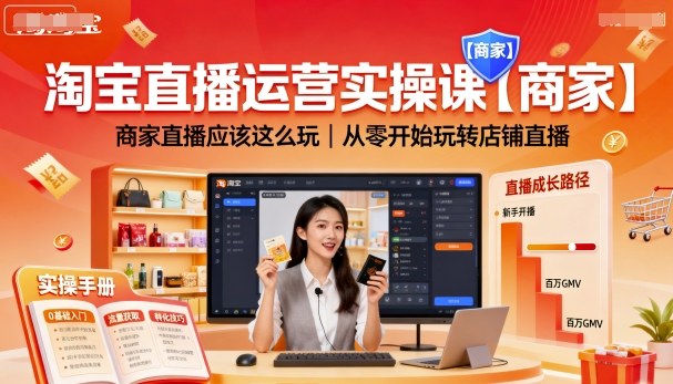 淘宝直播运营实操课【商家】,商家直播应该这么玩,从零开始玩转店铺直播-爱找项目网