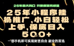 微信小程序挂G推广,解放双手,保底日入5张【揭秘】-爱找项目网