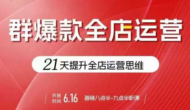 贾真电商群爆款全店运营，21天提升全店运营思维，起店、全店运营爆款不断-爱找项目网