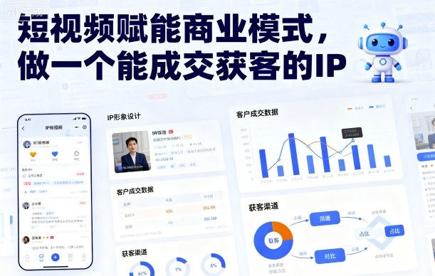 短视频赋能商业模式,做一个能成交获客的IP-爱找项目网