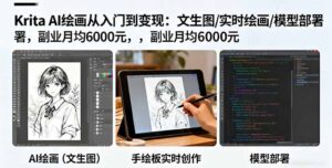 Krita AI绘画从入门到变现:文生图/实时绘画/模型部署,副业月均6000元-爱找项目网