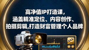 高净值IP打造课，涵盖精准定位、内容创作、拍摄剪辑,打造财富管理个人品牌-爱找项目网