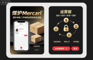煤炉Mercari国外闲鱼二手电商运营实战全流程，仿品高利润，简单上手，闷声搞钱-爱找项目网