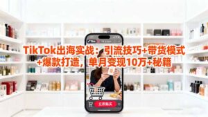 「TikTok出海实战」引流技巧+带货模式+爆款打造，单月变现10万+秘籍-爱找项目网