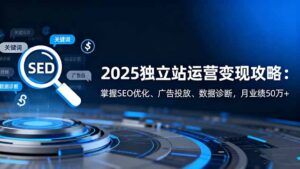 2025独立站运营变现攻略：掌握SEO优化、广告投放、数据诊断，月业绩50万+-爱找项目网