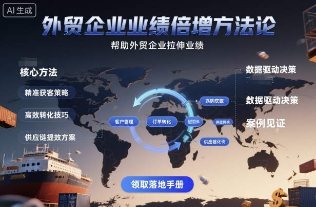 外贸企业业绩倍增方法论,帮助外贸企业拉伸业绩-爱找项目网