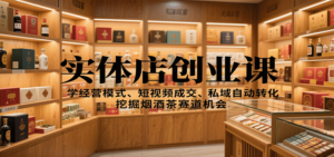 实体店创业课：学经营模式、短视频成交、私域自动转化，挖掘烟酒茶赛道机会-爱找项目网