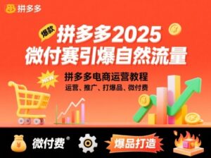 拼多多2025微付费引爆自然流量，拼多多电商运营教程，运营、推广、打爆品、微付费(更新)-爱找项目网