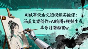 AI故事说古文短视频实操课:涵盖文案创作+AI绘图+视频生成,单号月涨粉10w-爱找项目网