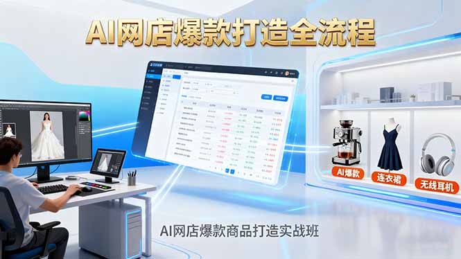 AI网店爆款商品打造实战班:AI技术实现商品图智能处理,快速搭建AI网店-爱找项目网
