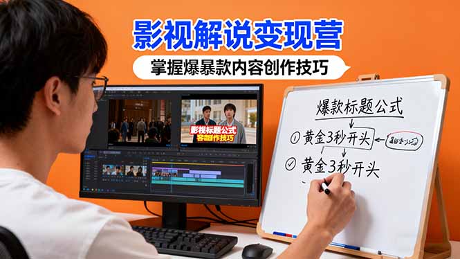 影视解说变现营:通过30+实战案例爆款内容创作技巧,掌握影视解说盈利密码-爱找项目网
