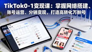 TikTok0-1变现课:掌握网络搭建、账号运营、分销变现,打造高转化万粉号-爱找项目网