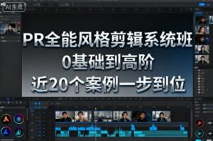 PR全能风格剪辑系统班，0基础到高阶，近20个案例一步到位-爱找项目网
