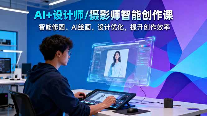 AI+设计师/摄影师智能创作课:智能修图、AI绘画、设计优化,提升创作效率-爱找项目网