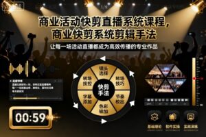 商业活动快剪直播系统课程，商业快剪系统剪辑手法-爱找项目网