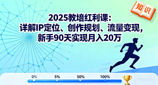 2025教培红利课：详解IP定位、创作规划、流量变现，新手90天实现月入20万-爱找项目网