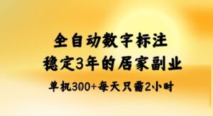 全自动数字标注，稳定3年的蓝海项目，居家也能矩阵开干的副业，单机日入3张+【揭秘】-爱找项目网