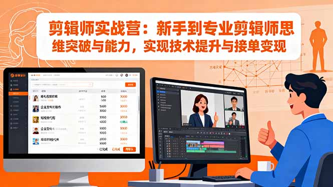 剪辑师实战营:新手到专业剪辑师思维突破与能力,实现技术提升与接单变现-爱找项目网