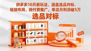 拼多多10月新玩法，涵盖选品对标、链接布局、微付费推广，单店月利润破5万-爱找项目网