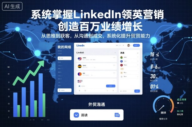 系统掌握LinkedIn领英营销,创造百万业绩增长,从思维到获客,从沟通到成交,系统化提升外贸能力-爱找项目网