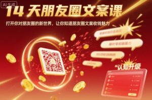 14天朋友圈文案课，打开你对朋友圈的新世界，让你知道朋友圈文案收钱魅力-爱找项目网
